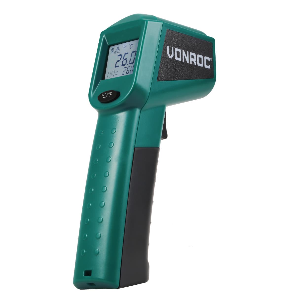 Termometer - Digitalt - infrarødt | Batteridrevet | laser – måleområde -40°C til 530°C – 12:1 optisk ratio | Inkl. Batterier