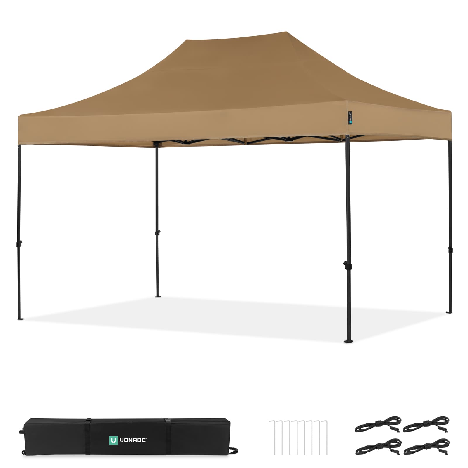 Partytelt 3×4,5 m – Premium Easy‑Up – Pavillon | Vandtæt – Modulært design – Stålramme – UV 50+ – Inkl. opbevaringstaske – Beige