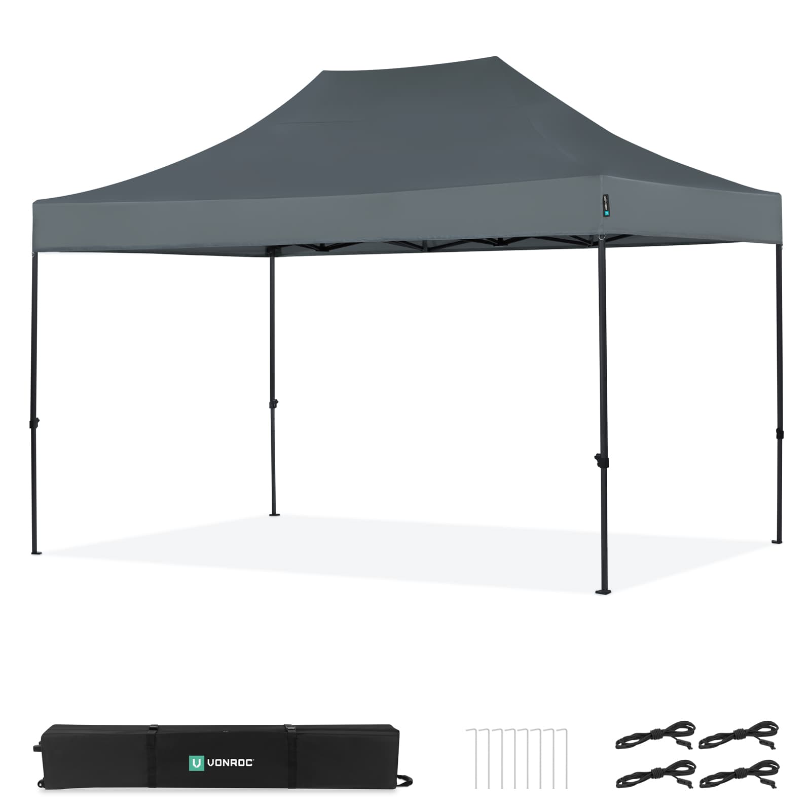 Partytelt 3×4,5 m – Premium Easy‑Up – Pavillon | Vandtæt – Modulært design – Stålramme – UV 50+ – Inkl. opbevaringstaske – Grå