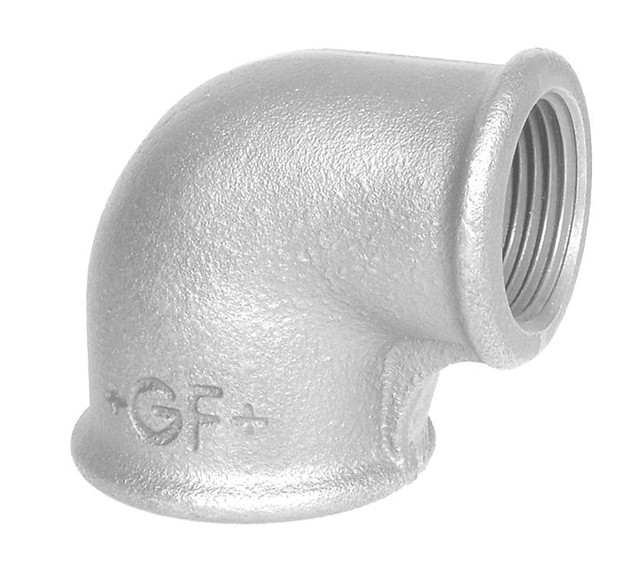 Georg Fischer vinkel 90° galvaniseret reduceret 1.1/4-1'' muffe-muffe