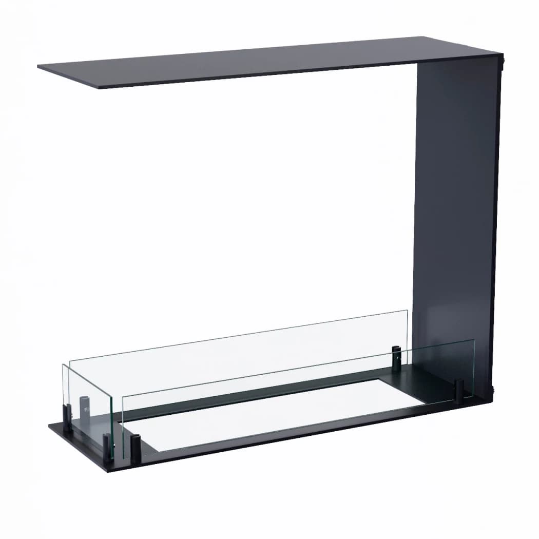 Foco Room Divider 600 Slim - Smal Rumdeler Indbygningsbiopejs - For en hyggelig atmosfære - Pulverlakeret rustfrit stål