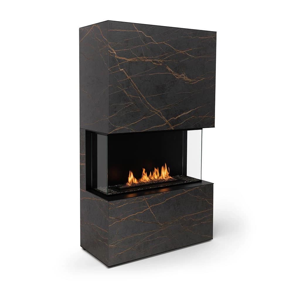 Planika Fires Stone Laurent - Automatisk fritstående biopejs - Sort marmor-look - Med fjernbetjening og app