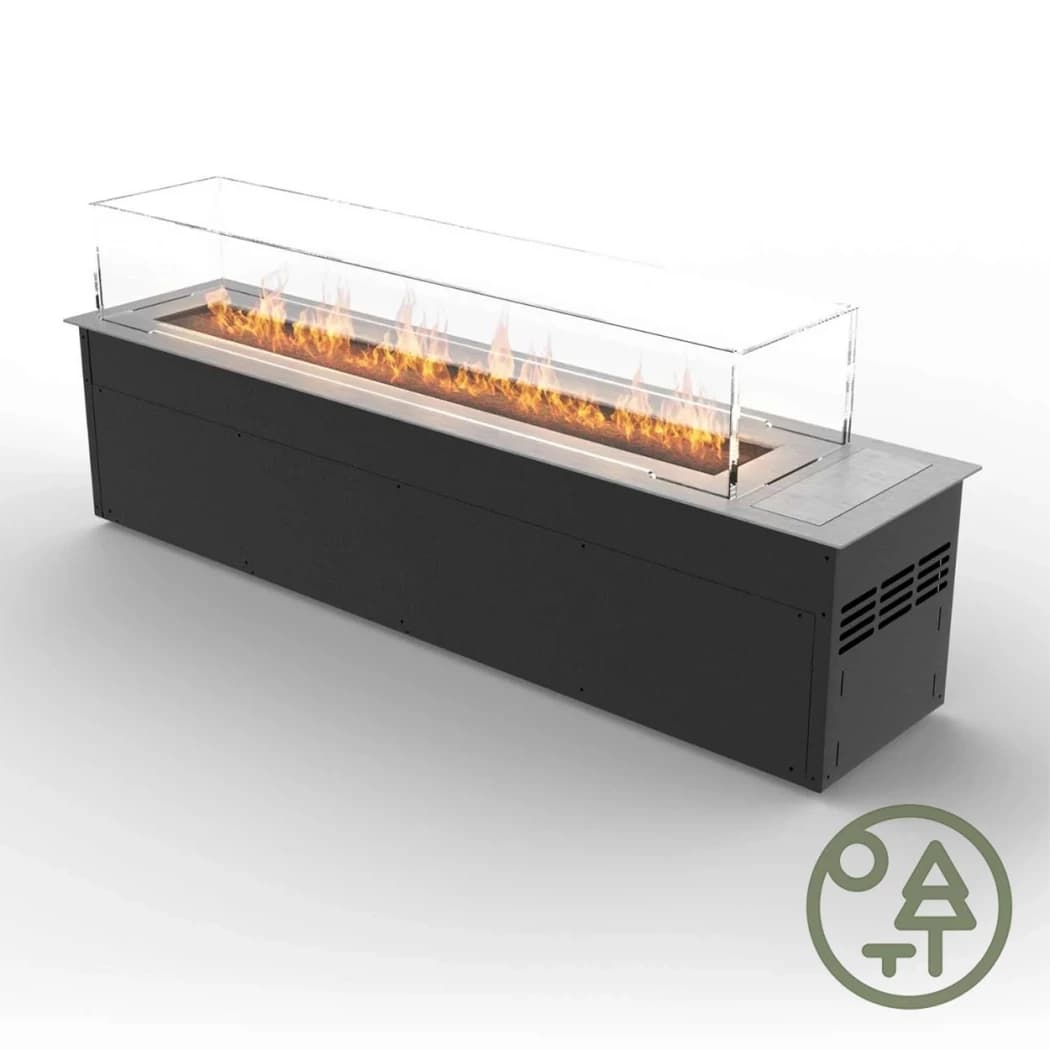 Planika Cabo Automatisk Udendørs Bioethanol Brandkar fra Planika Fires | Udendørs Indbygningsbiopejs | Længde 119 cm x Dybde 28 cm