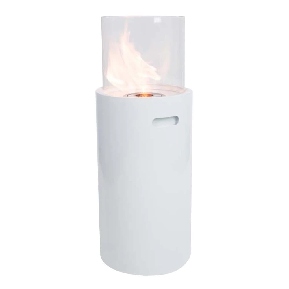 ScandiFlames - Hvid udendørs biopejs - til have eller terrasse - stilrent rundt design
