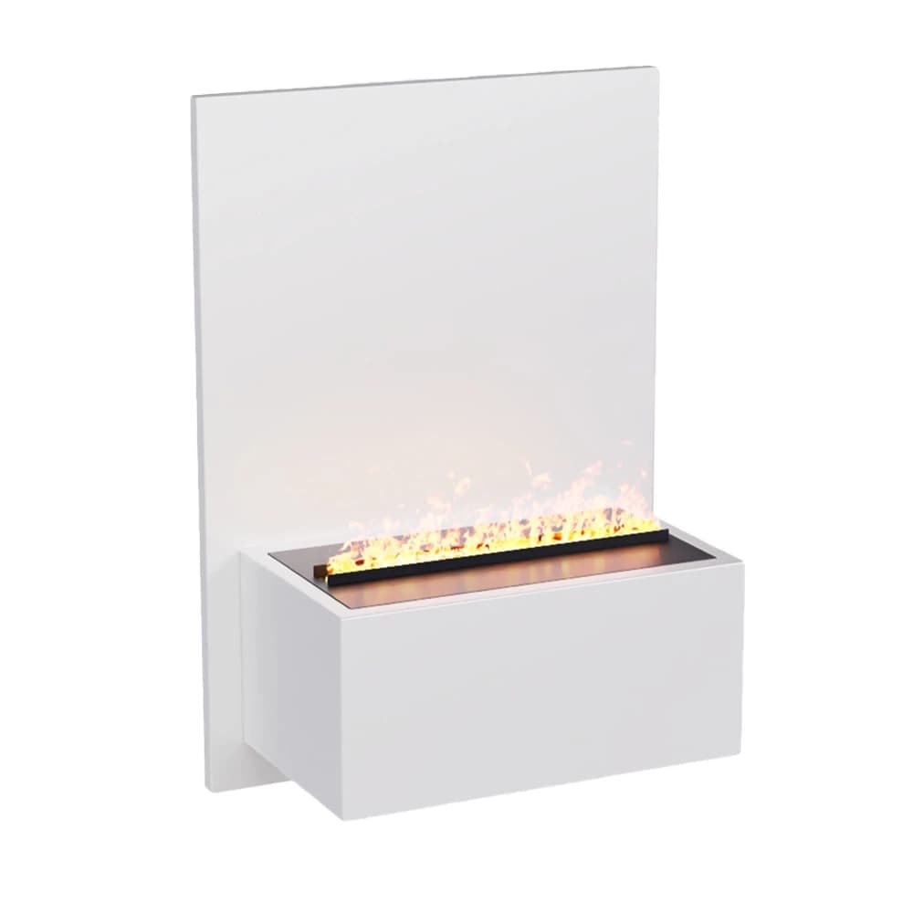 Brekke Vanddamp Pejs i Hvid - Opti-myst pejs fra ScandiFlames Electric - Med Dimplex Cassette 400 vanddamp brandkar