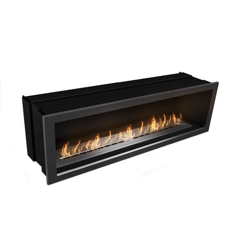 Icon Fires Slimline indbygnings biopejs SFB1350 - Stål - Elegant og funktionel bioethanolpejs - Varmeeffekt på 7,7 kW - 9 timers brændetid