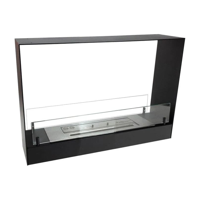 ScandiFlames - To-sidet 60 cm biopejs til indbygning i Sort - Ultra slim model 18 cm dybde - 7,5 times brændetid