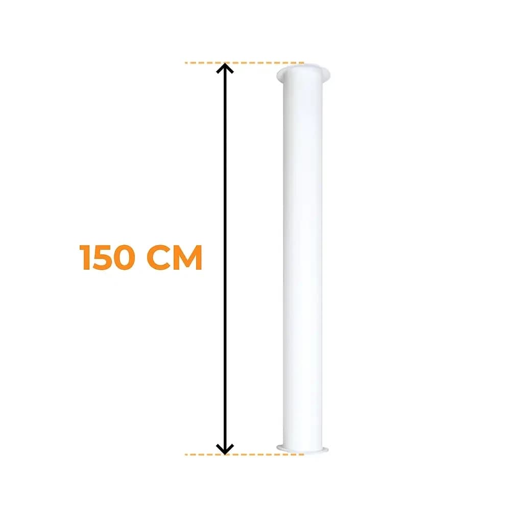 Toronto Rør Hvid 150 cm - Totallængde 190 cm | Biopejs-shop.dk