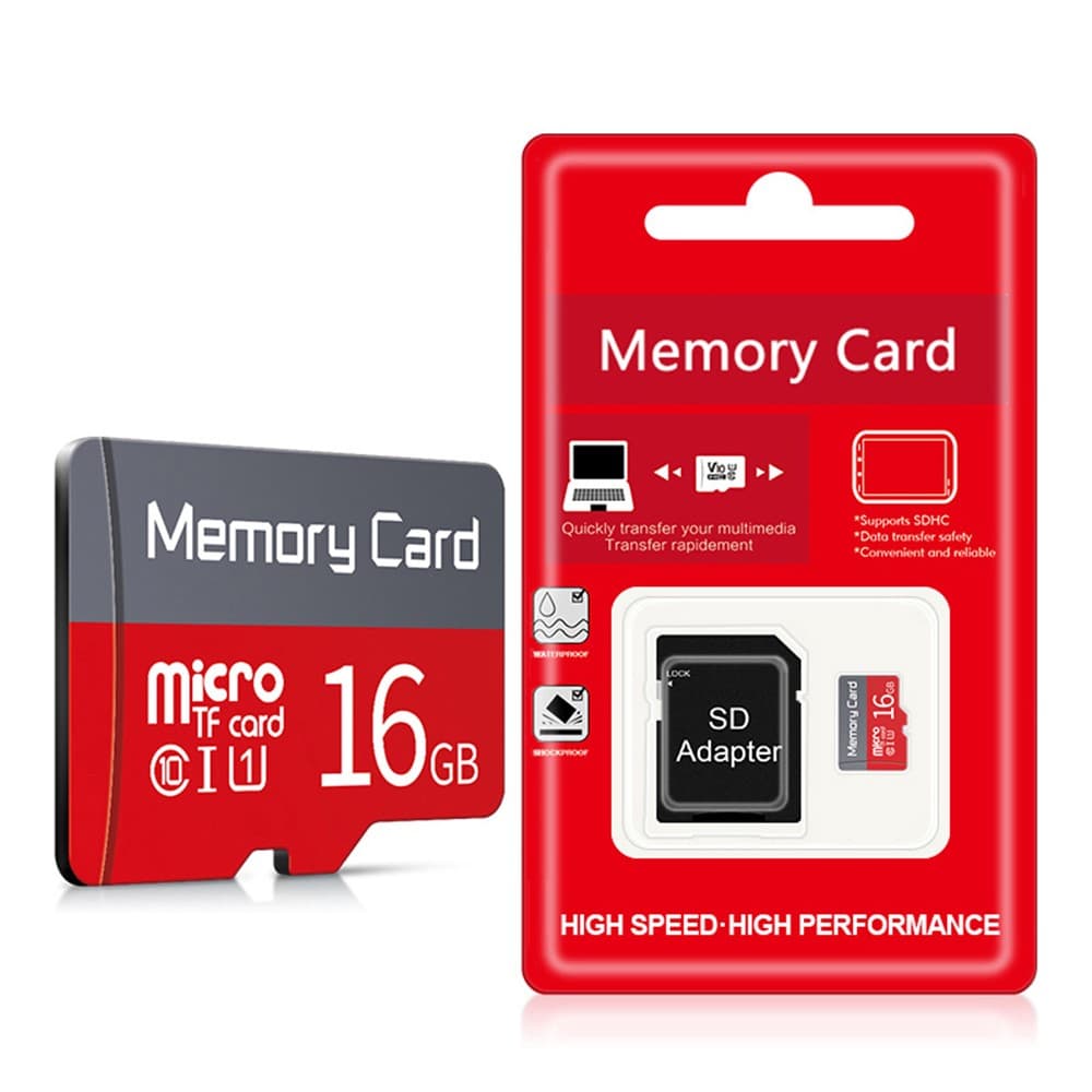 16GB MicroSD TF Hukommelseskort Class 10 - inkl. SD kort Adapter