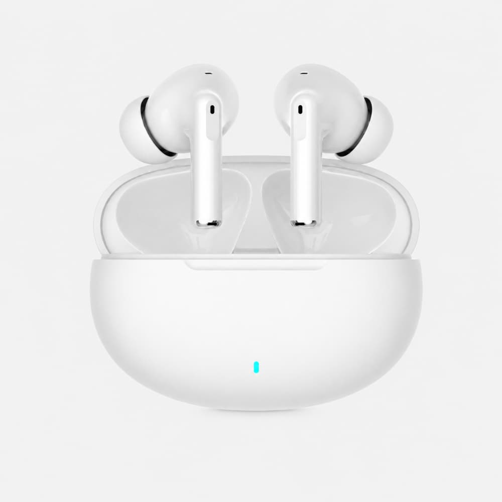 TWS W1 trådløse høretelefoner - Noise Cancelling - Hvid