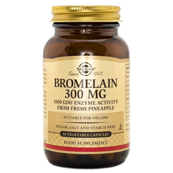 Solgar Bromelain 300 mg, 60 kapsler