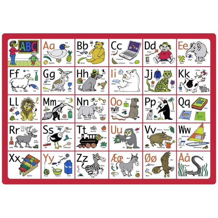 ABC Dækkeserviet (Rød)