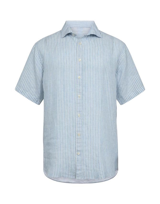 Linen blend shirt s/s modern fit
