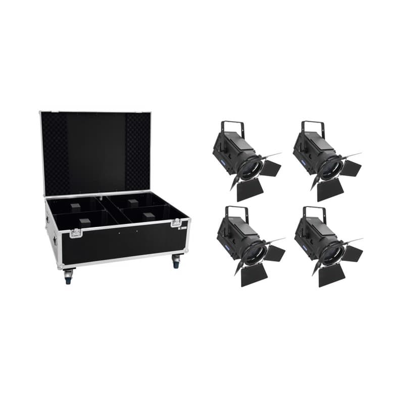 Eurolite sæt: 4 x LED THA-250F teaterspots + flightcase