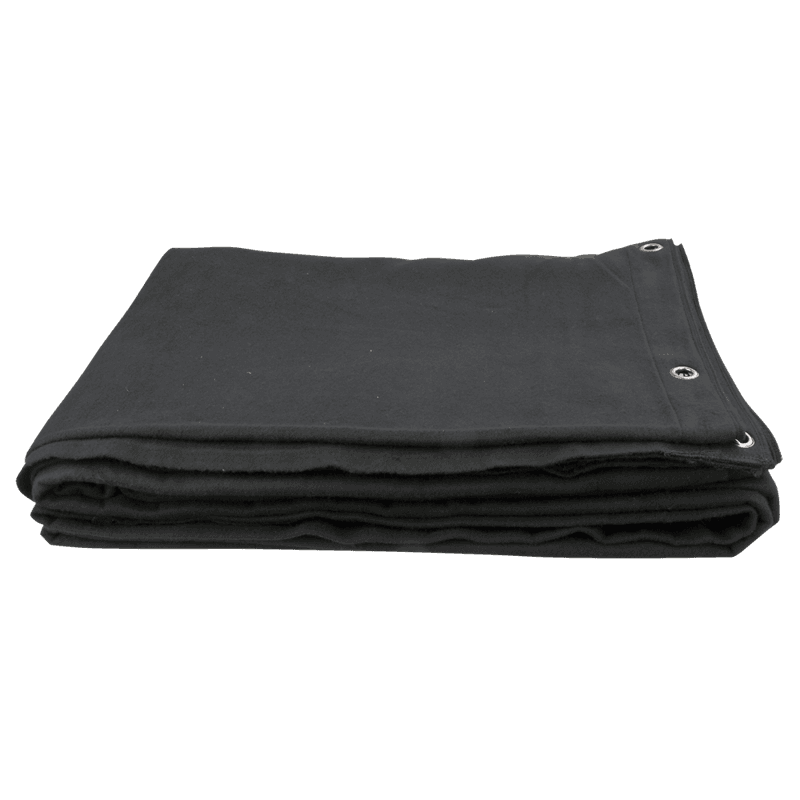Molton bagtæppe. 320 g/m².  6 x 4,5 meter (BxH). Sort