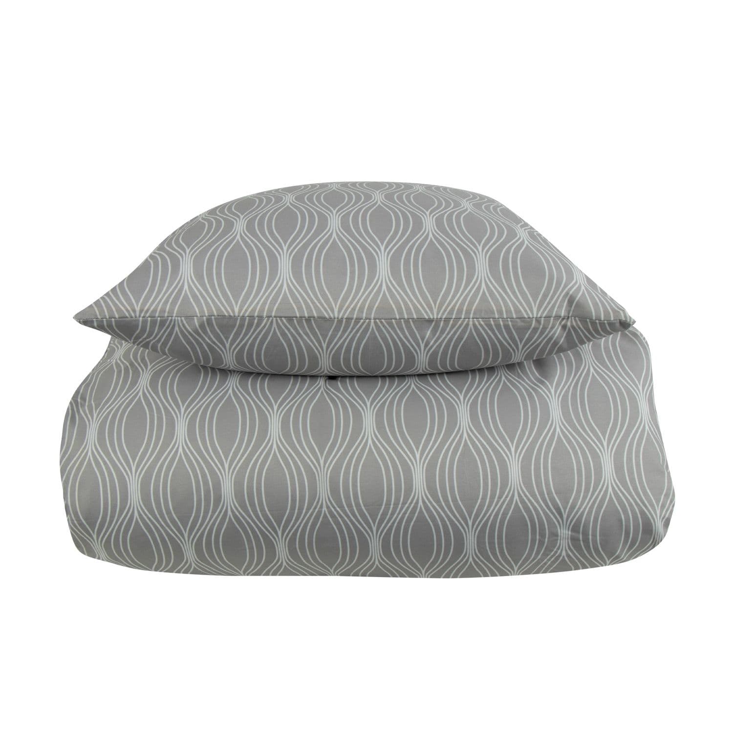 Sengetøj - Wave grey - Mønstret sengesæt - Microfiber - IN Style