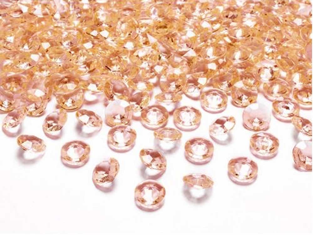 Ferskenfarvede pynte diamanter 100 stk.