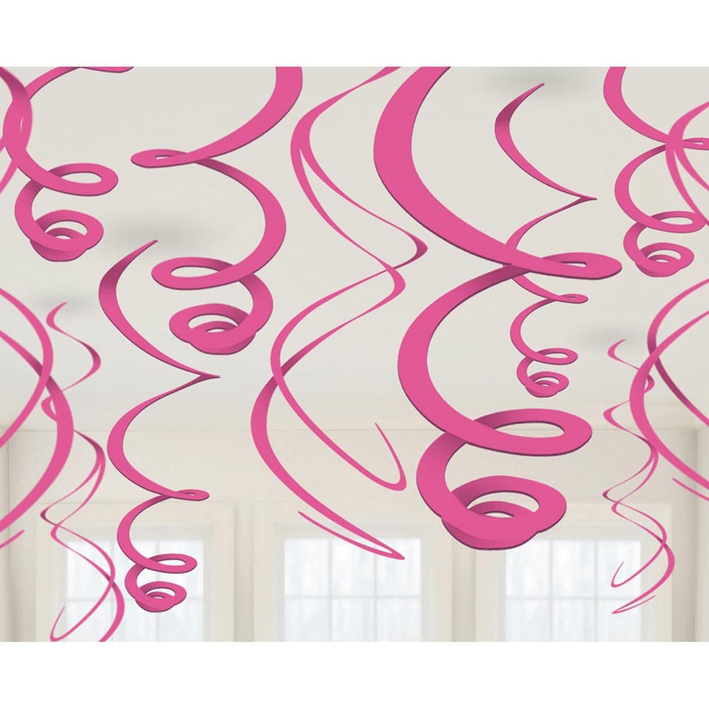 Hænge spiraler 12 stk. - Pink