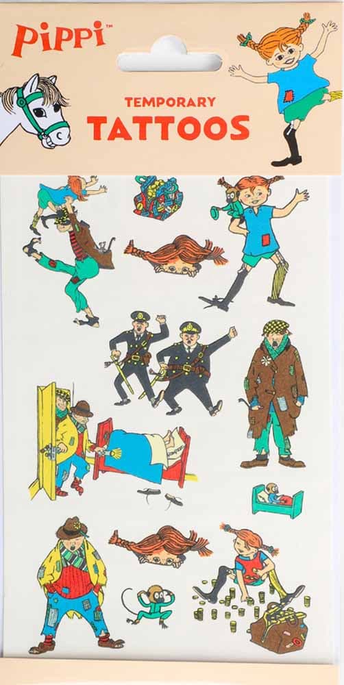 Pippi Langstrømpe tatoveringer 12 stk.
