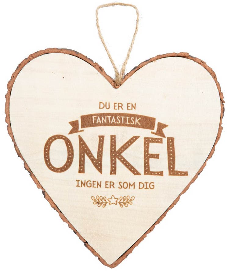 Træhjerte "Fantastisk Onkel"