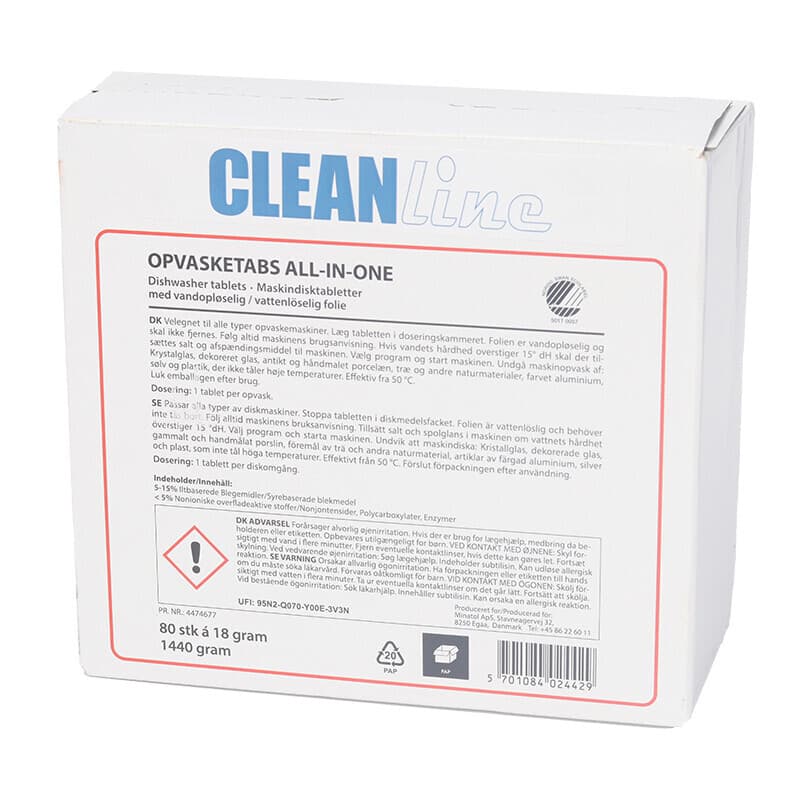 Clean Line Opvasketabs All-In-One 80 stk.