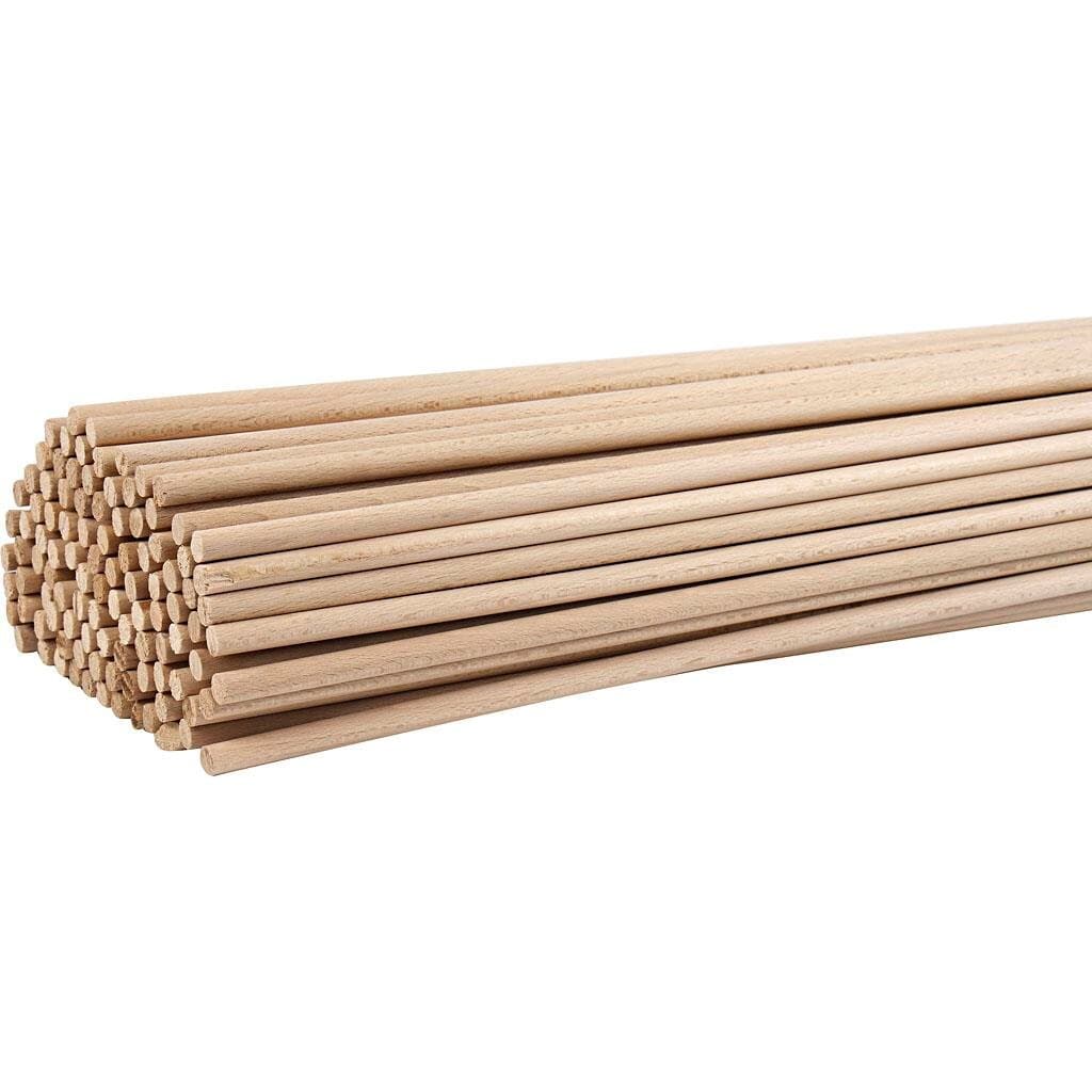Rundstokke, L: 60 cm, diam. 8 mm. bøg, 10 stk.
