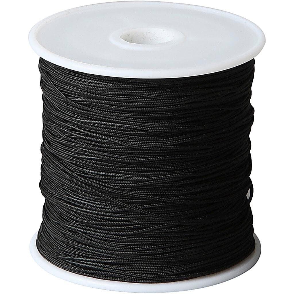 Knyttesnor, 1 mm, sort, 50 m