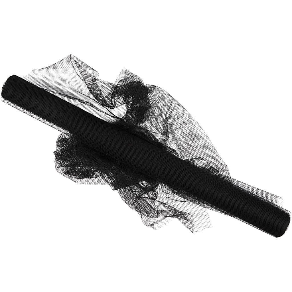 Tyl, 50 cm, sort, 5 m