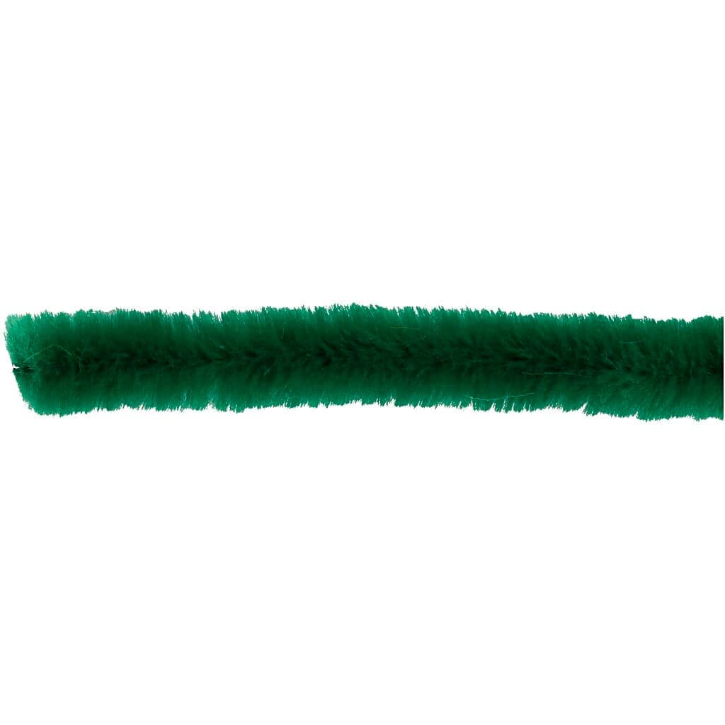 Chenille, 6 mm, mørk grøn, 50 stk.