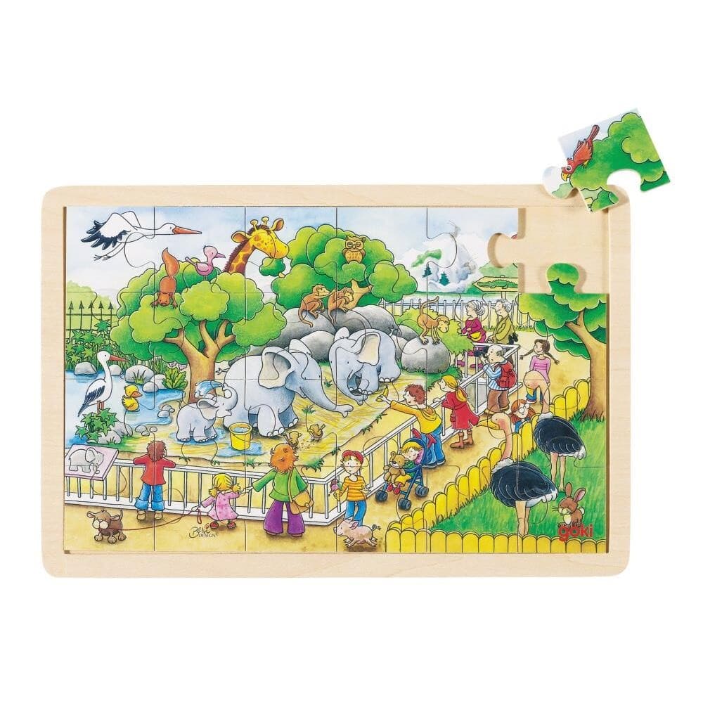 Puslespil, Zoo, træ, 24 brikker