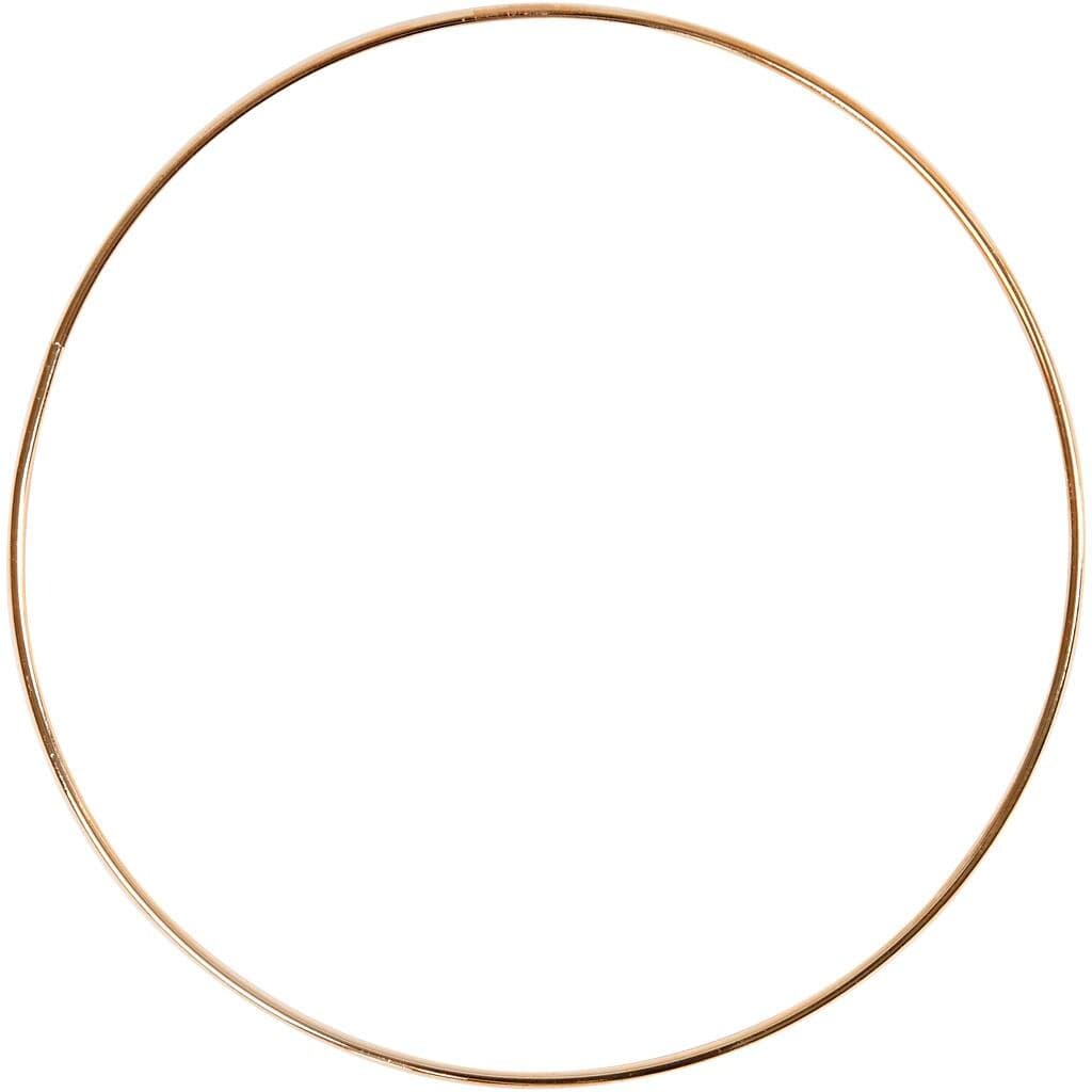 Metalring, diam. 20 cm, tykkelse 3 mm, guld, 1stk.