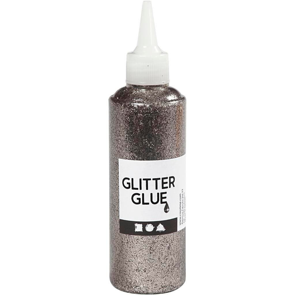 Glitterlim, sølv, 118ml