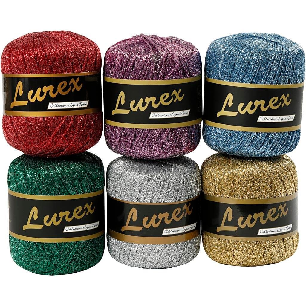 Lurex garn, L: 160 m, 6x25g