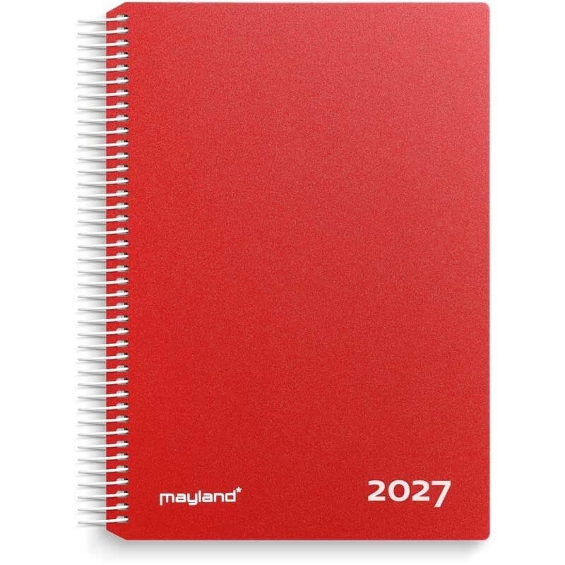 Timekalender rød PP-plast 2027