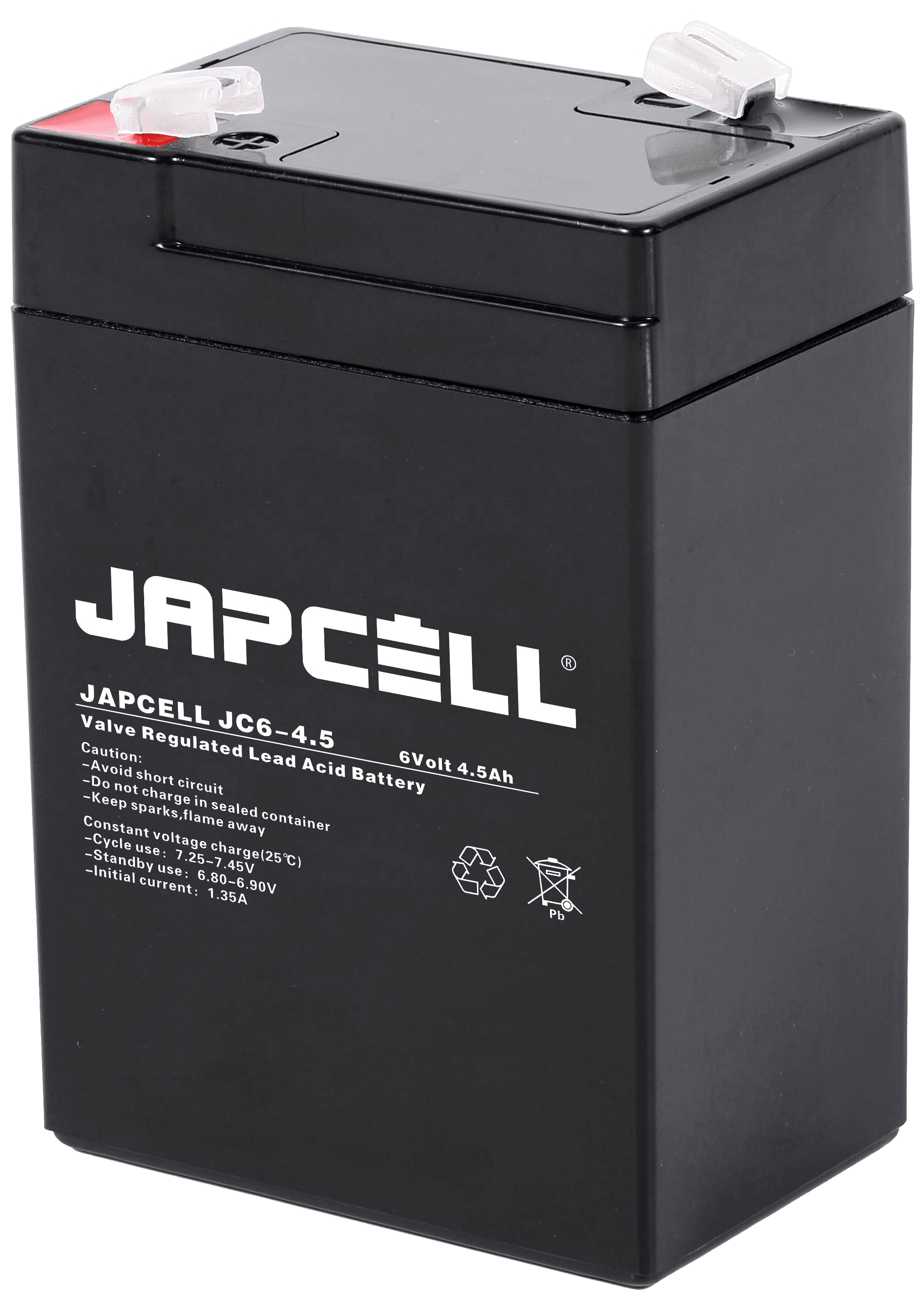 Japcell JC6-4.5 AGM blybatteri 6V/4,5Ah