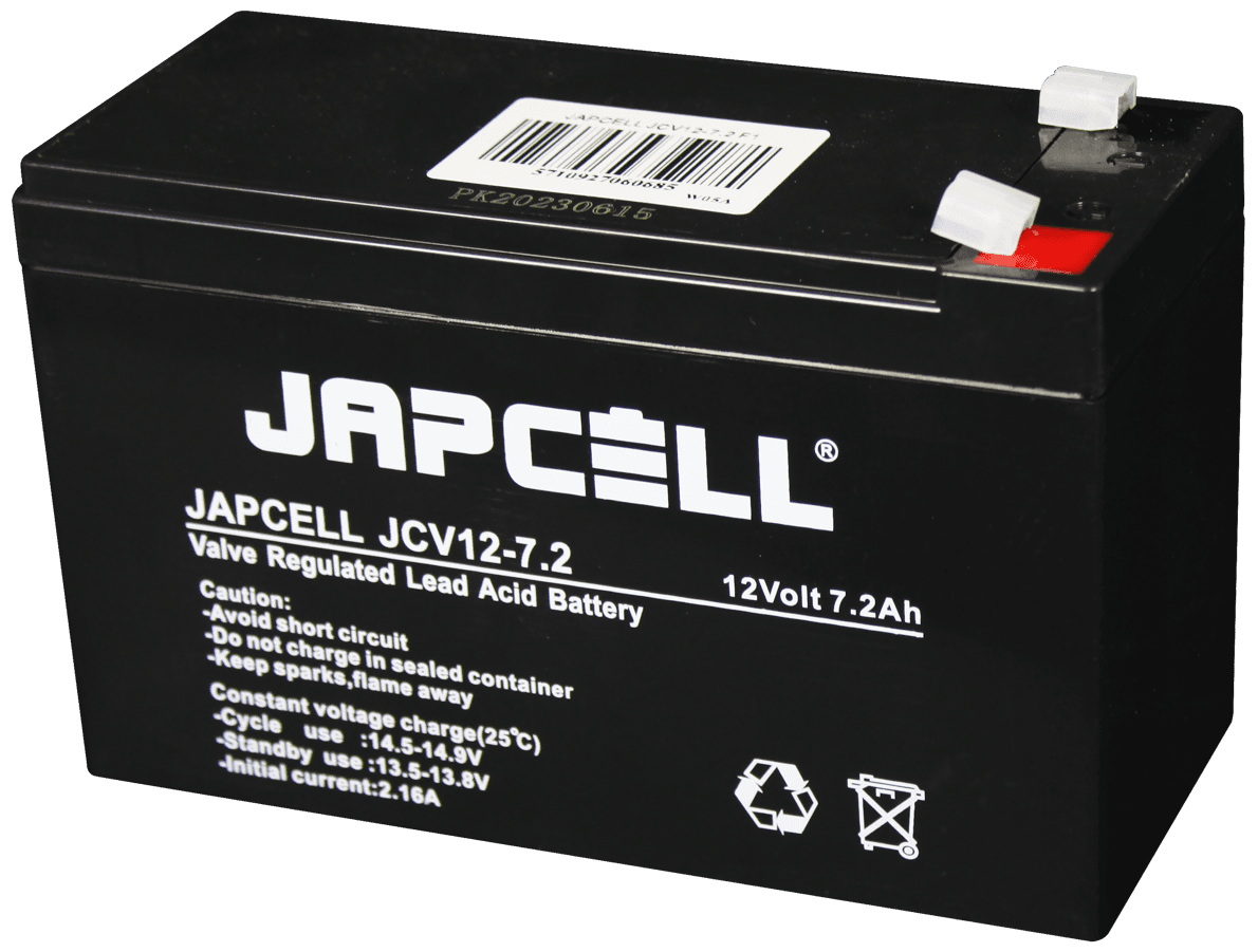 Japcell blybatteri JCV12-7.2 F1 AGM, 12V/7,2Ah
