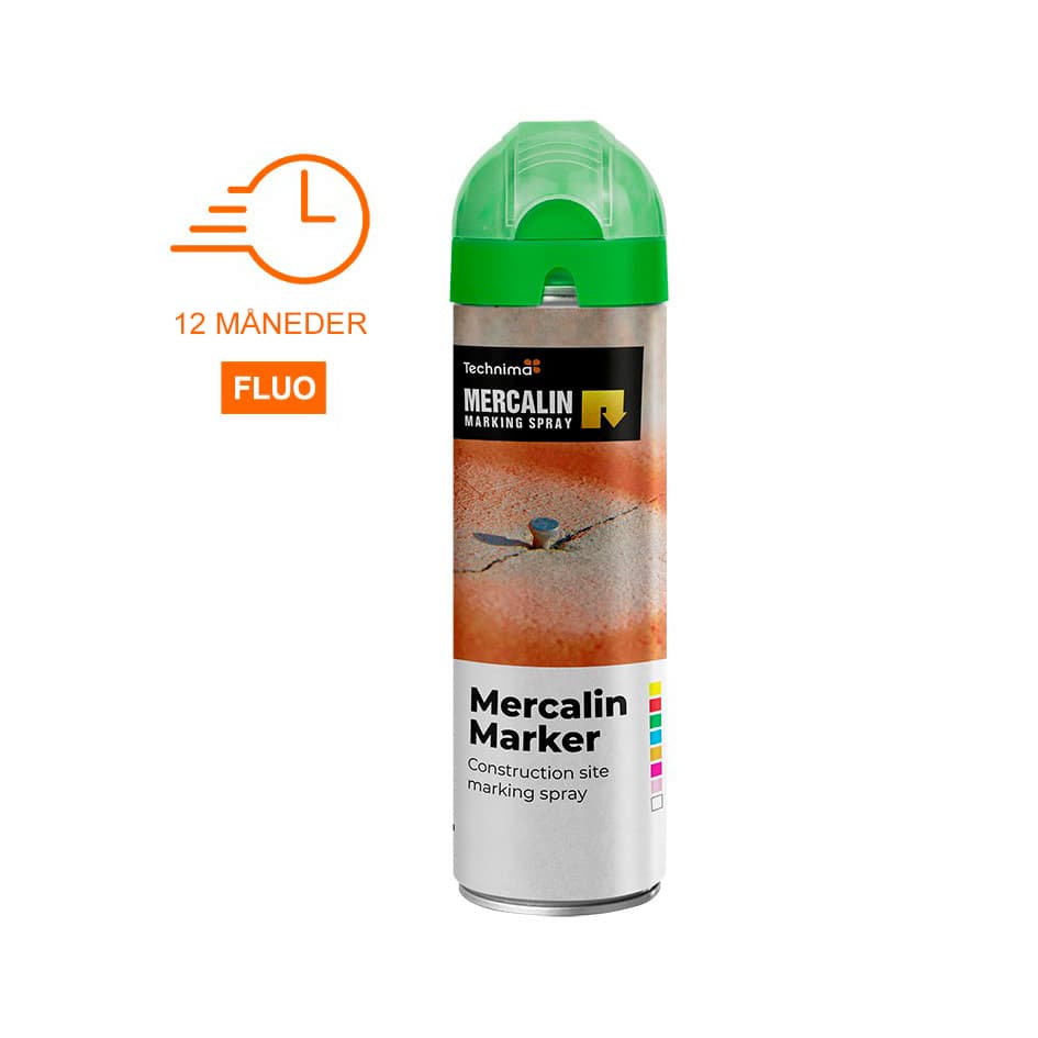 MERCALIN mærkespray FLUO 500 ml. GRØN