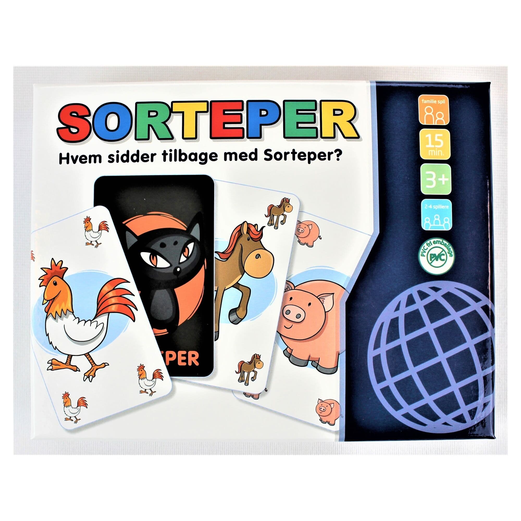 Sorteper spil med dyr - 41 kort