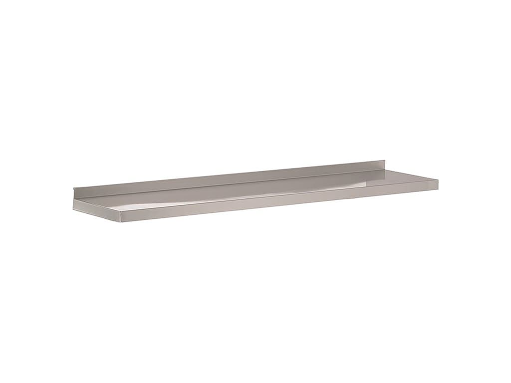 Hylde i rustfrit stål 800x400x36 mm m. bagkant