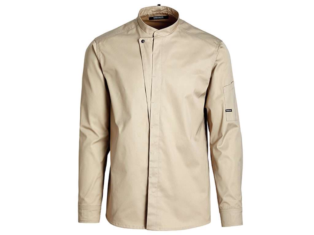 Kokkejakke sand m/trykknap Unisex XXXL