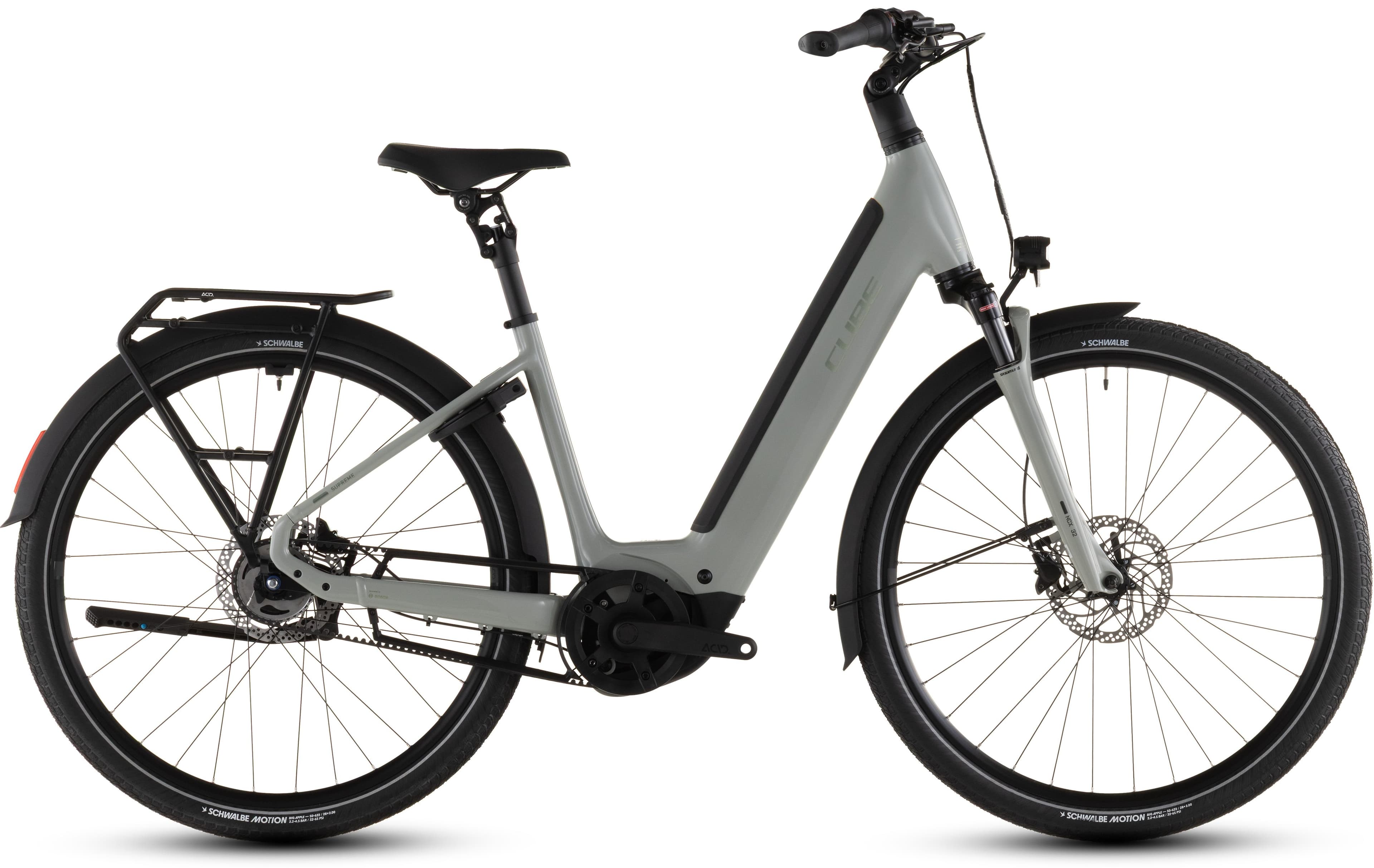 Cube SUPREME HYBRID DELUXE ONE 600 Wh ashgreen´n´chrome Remtræk-46 cm