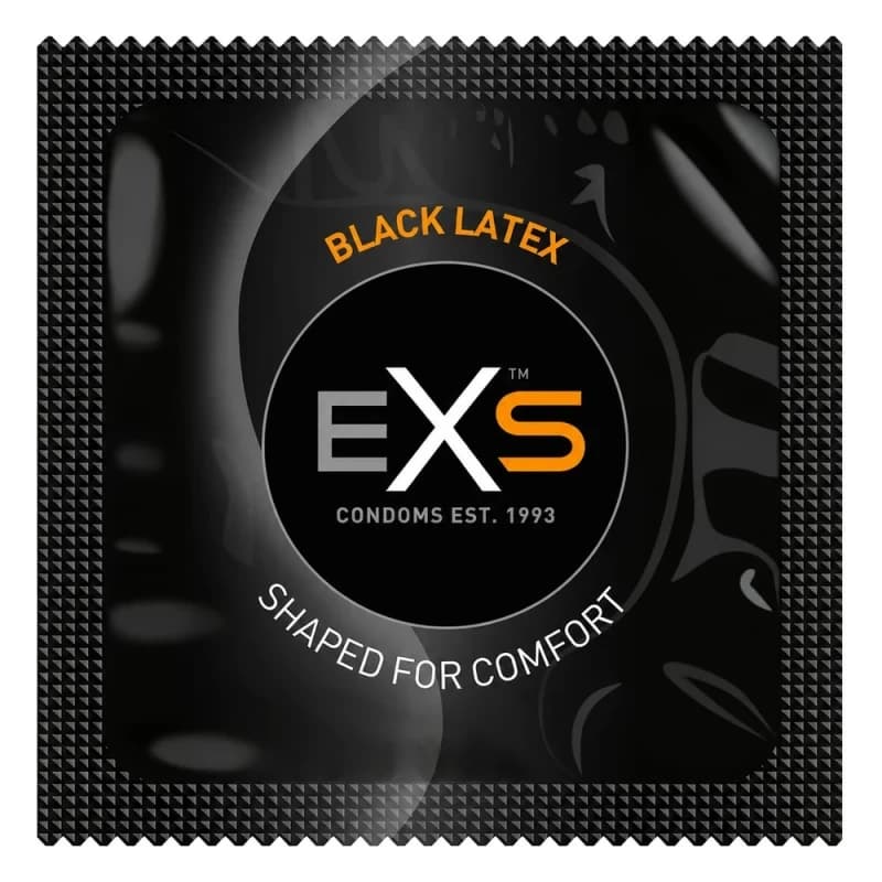 EXS Black Latex Comfy Fit 1 stk