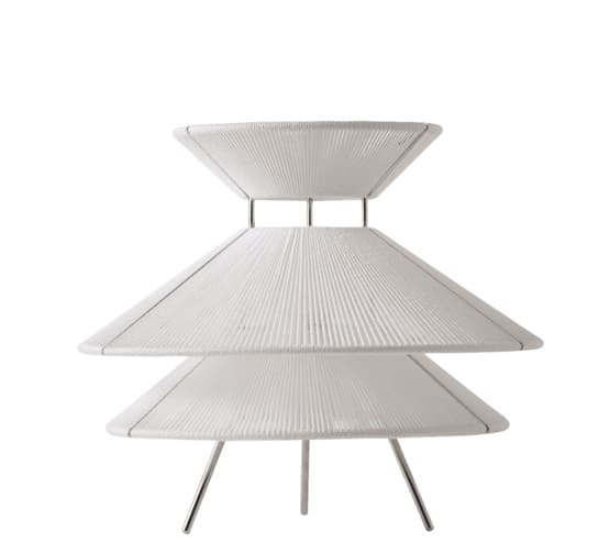 Kiku bordlampe, hvid/stål