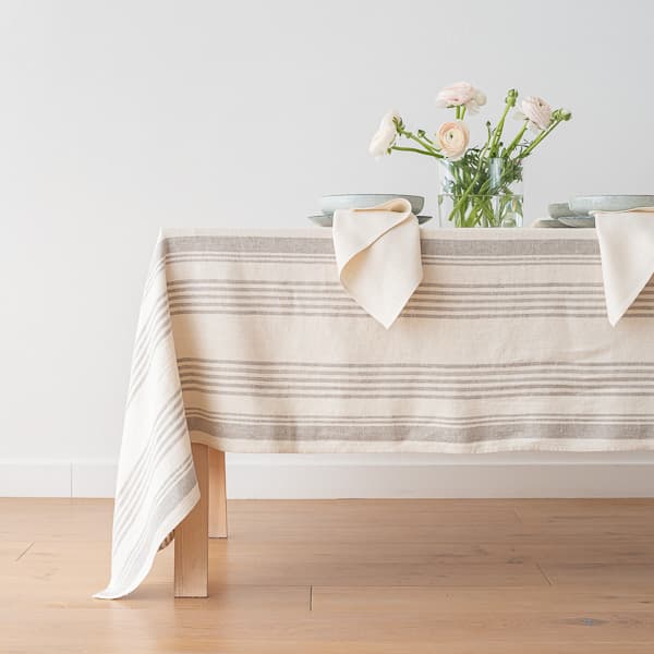 Borddug i hør, cream, Linum
