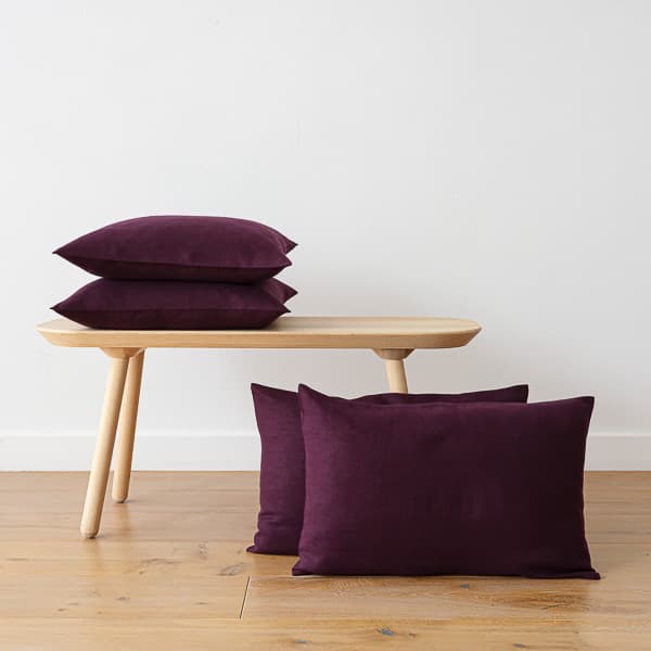 Pudebetræk i hør, Aubergine, Lara