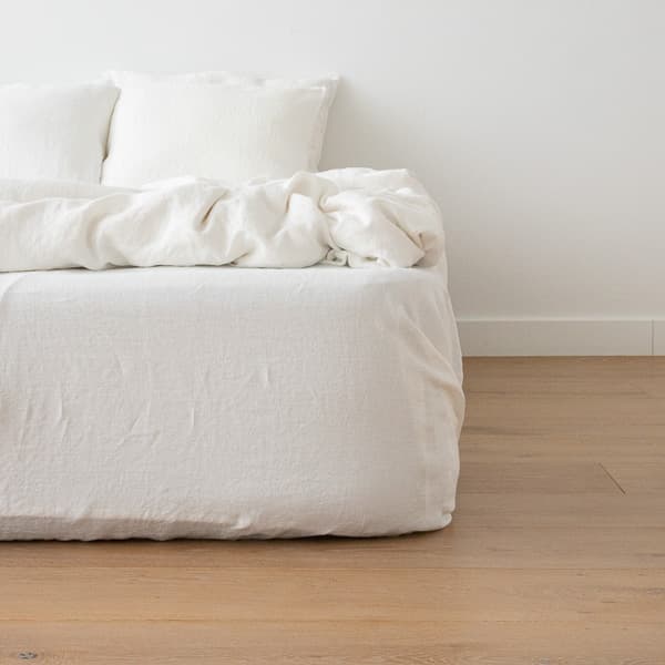 Boxlagen i hør, off white, stenvasket
