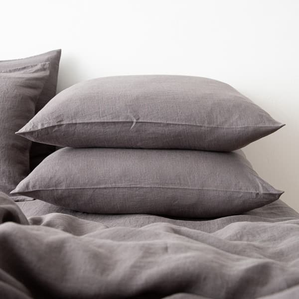 Off White Washed Bed Linen Pillow Case Crushed