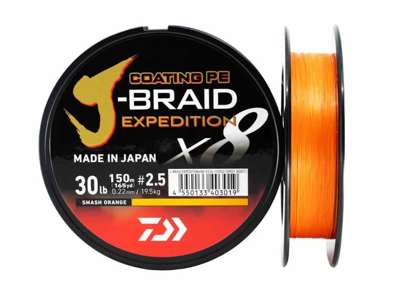 Daiwa J-Braid X8 Expedition-0,06mm-Smash Orange-150m