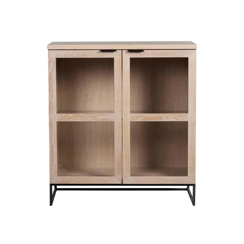 Rowico Home Everett Hvidpigmenteret Vintrineskab m. Glas Låger 95 cm x 105 cm x 41 cm | Møbelsalg.dk