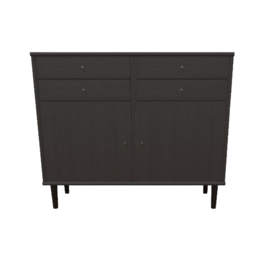 Mistral opstilling - 4 skuffer m. 2 låger - Sortbejdset træ 89 cm x 98 cm x 32.5 cm | Møbelsalg.dk